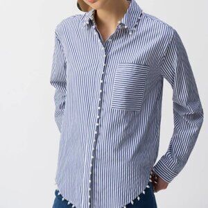 Striped Stretch Cotton Shirt - Joseph Ribkoff